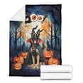 thumbnail image 2 of Happy Halloween Vampire Belgian Malinois BOO with Pumpkins Fun and Spooky Cozy Fleece Blanket Sheepdog Dog Lover Gifts Warm Soft Throw Blanket - 00018, 2 of 5