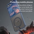 thumbnail image 3 of Asuwish Compatible with Samsung Galaxy Z Flip 7 5G 2025 Magnetic Phone Case Translucent Matte Anti-fingerprint Back Military Grade DropProof Shockproof Protective Cover for ZFlip7 Z7 Women Men Blue, 3 of 9