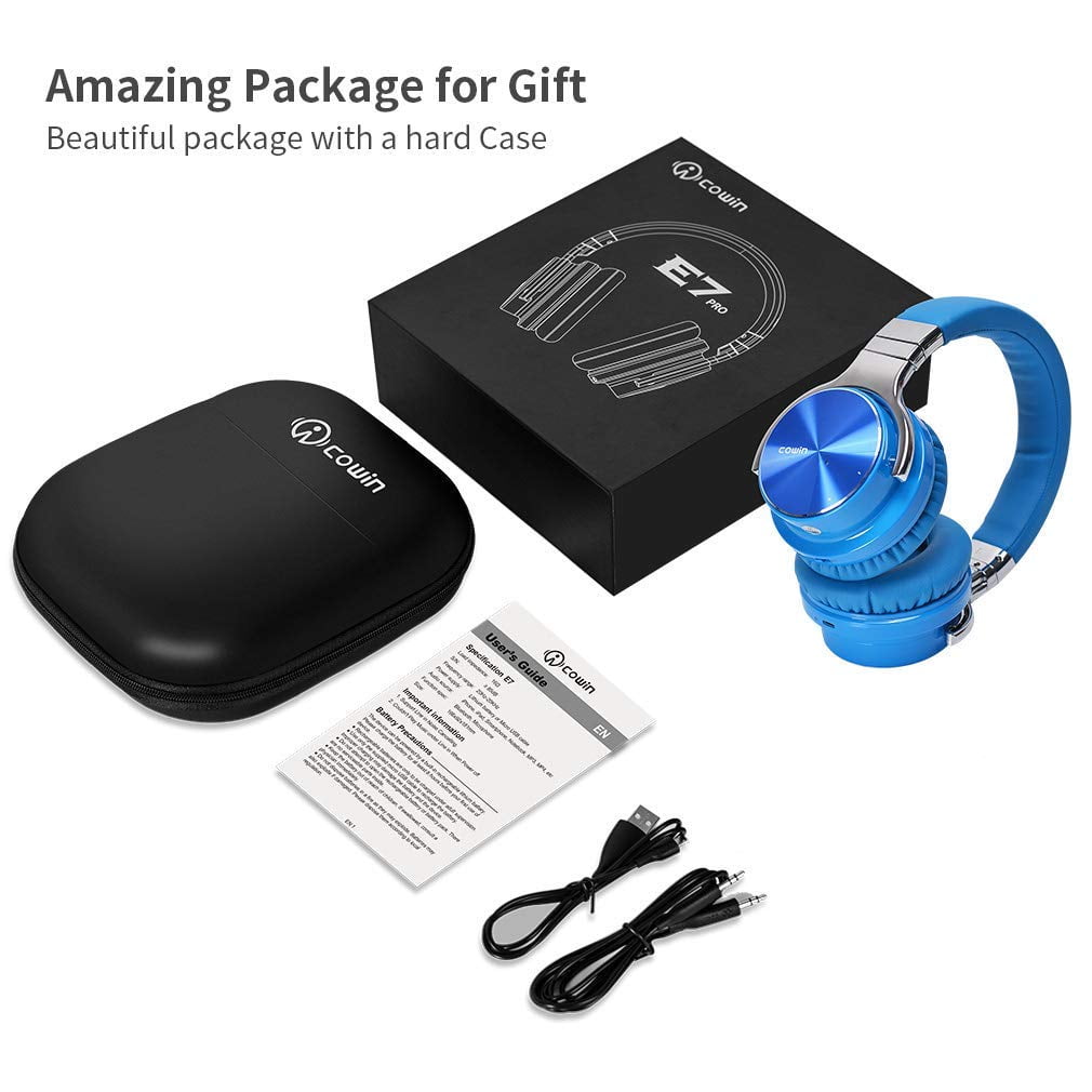 COWIN Bluetooth Noise-Canceling Over-Ear Headphones, Blue
