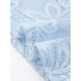 thumbnail image 5 of DARING DIVA Long Sleeve Mock Neck Floral Lace Blouse XS Light Blue, 5 of 6