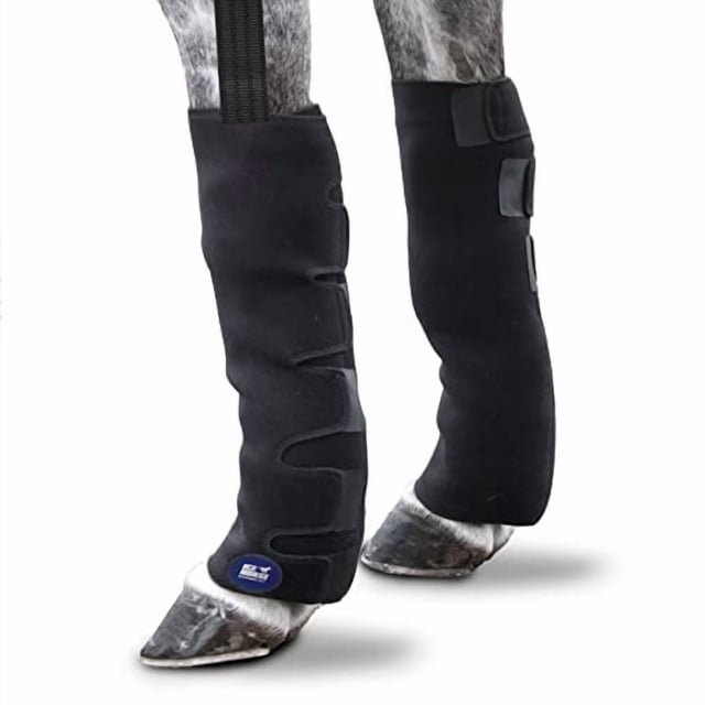 Ice Horse Pair of Knee to Ankle Wraps for Equine Therapy - Comes with 12 Ice Packs