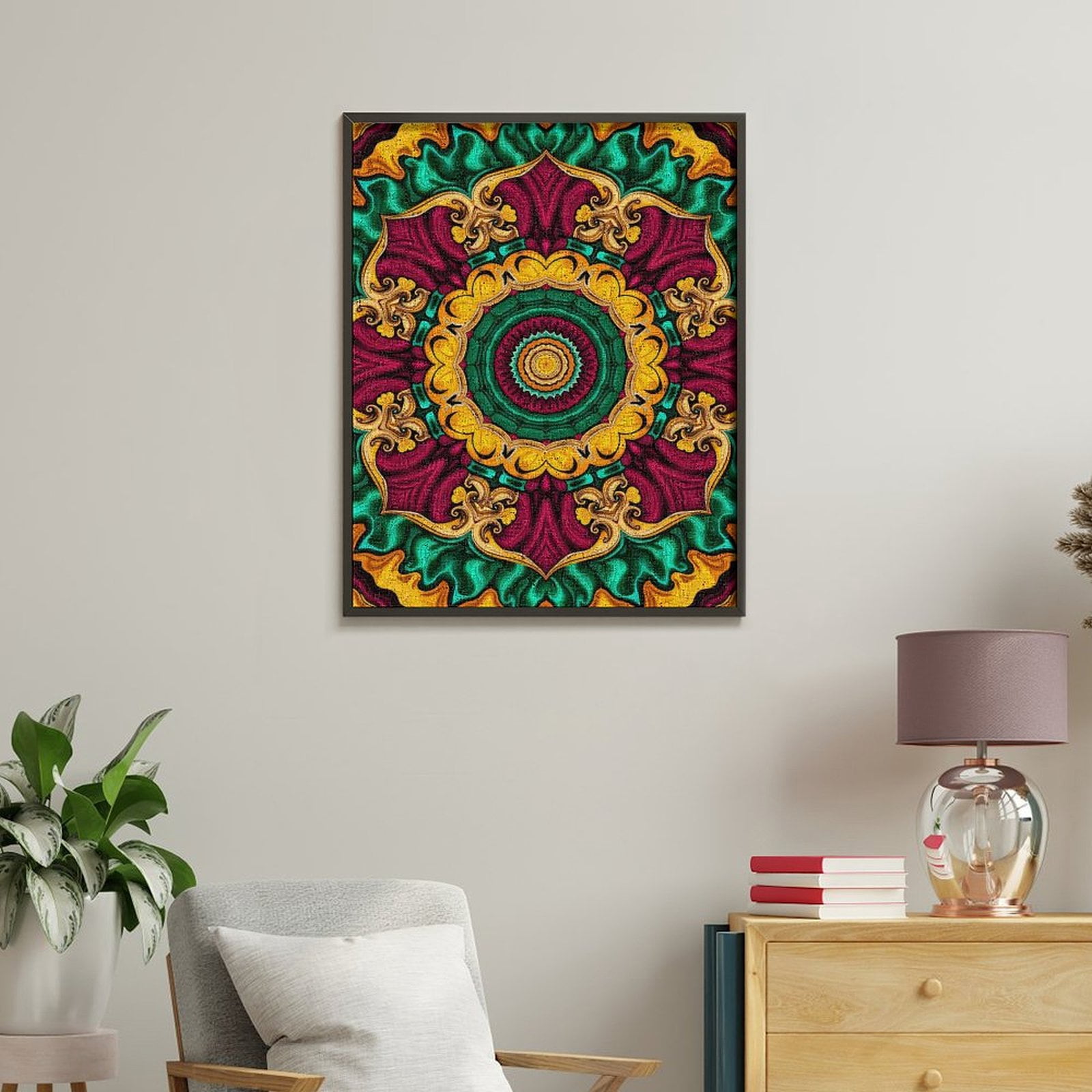 Paint By Numbers Kit for Adults Beginner - DIY Colorful Mandala Design Art Canvas Painting Kits for Adults, Frameless Paint By Number for Adults for Home Wall Decor 16x20 Inch