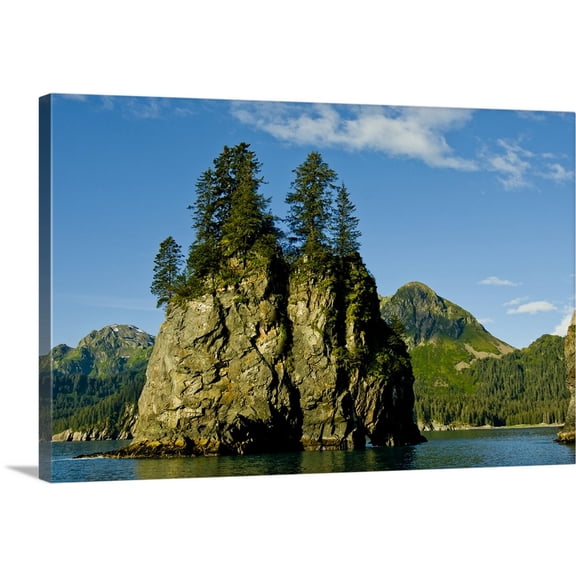 Great BIG Canvas | "Pacific Northwest, Alaska, Kenai Fjords National Park, Fantastic Spire Cove" Canvas Wall Art - 36x24