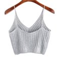 thumbnail image 1 of Qarigey Top corto de punto para mujer a la moda, Tops cortos sin mangas de algodón, lencería, ropa interior, ropa de calle, chaleco, camiseta Prendas para la parte del cuerpo gris Qarigey AP000157-02B, 1 of 6