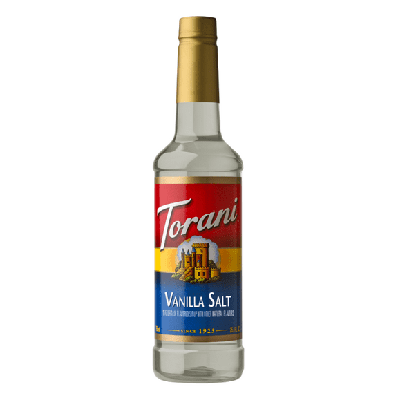 Torani Vanilla Salt Flavoring Syrup, Drink Mix, Handcrafted Soda Flavoring 750 Ml, 25.4 oz