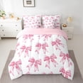 thumbnail image 2 of Castle Fairy Cartoon Bowtie Bedding Comforter Set,Bling Ribbon Bow Knot King Bedding Sets, 2 of 8