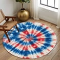 thumbnail image 2 of Large Round Rug 8Ft Washable Non-Slip, Blue Red American Flag Circle Area Rugs for Living Room Bedroom, Abstract Art USA Tie-dye Indoor Floor Mats Carpet Runner for Home Decor, 2 of 8