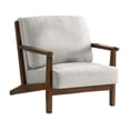 thumbnail image 2 of Silla decorativa moderna,Silla decorativa moderna para sala de estar,dormitorio,oficina,silla de madera con brazos Sillón Mid Century,Silla de lectura elegante tapizada en lino de Gris claro, 2 of 8