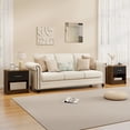 thumbnail image 4 of Gymax 2 PCS Nightstand w/ Drawer Side Table w/ Slide-out Drawer Open Storage Shelf Brown, 4 of 10