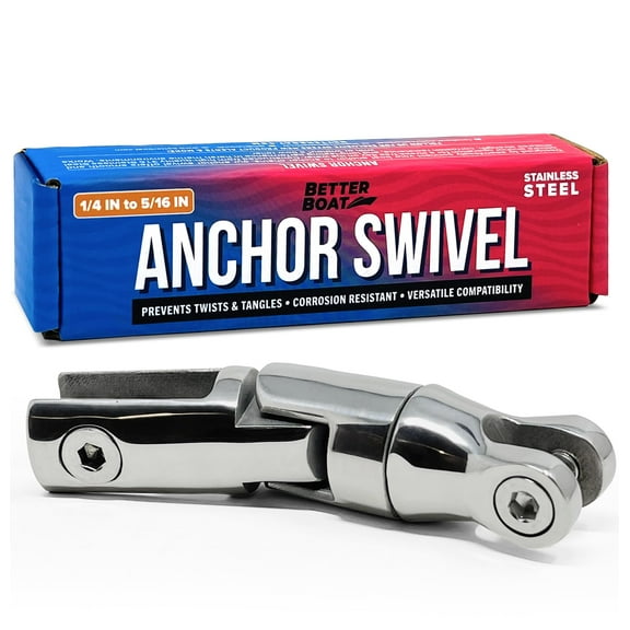 Better Boat Anchor Swivel, Stainless Steel Shackle Chain Swivel, Fits 1/4" to 5/16" Chains