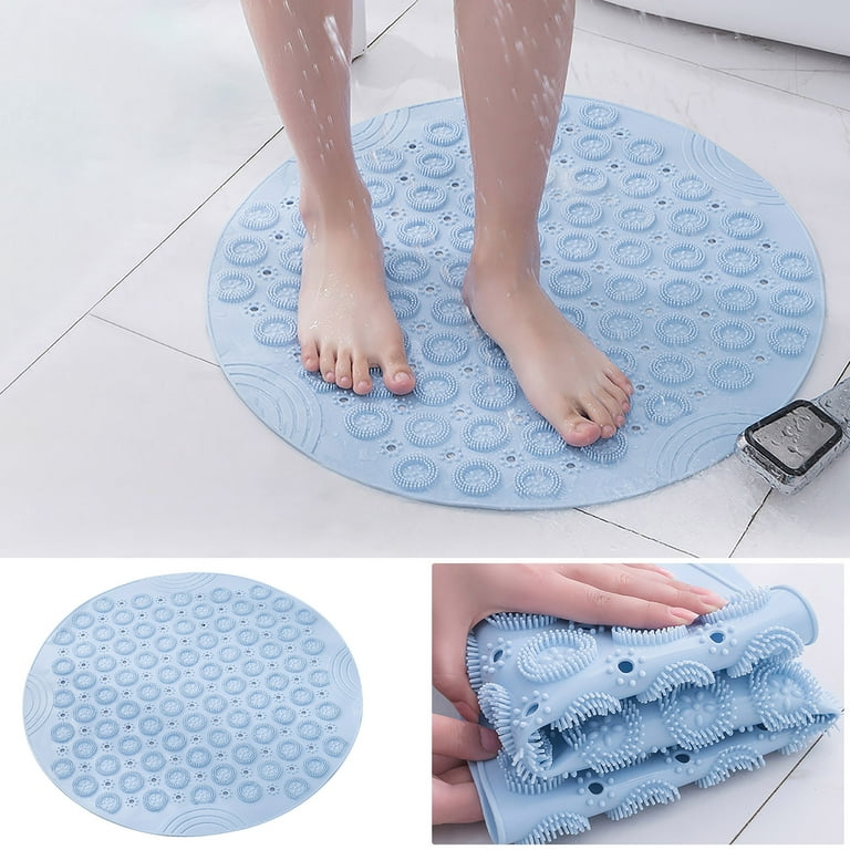 Ycolew Shower Foot Scrubber Mat Back Washer Back Exfoliating Bath Wash Pad  Wall Mounted Slip Suction Cups Foot Scrubber for Use in Shower Cups Foot