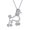 Clear, variant on Bling Jewelry Womens BFF Pink Cubic Zirconia Poodle Pendant Necklace in Silver