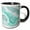 Black/White, variant on 3drose, Image of Trendy Luxury Aqua Mint Quartz and Gray Gemstone Agate Geode, 15oz Mug