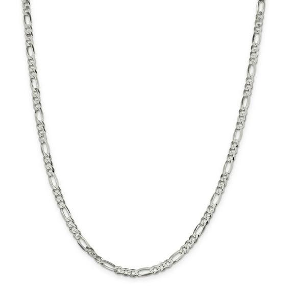 Sterling Silver 4.5mm Polished Flat Figaro Chain