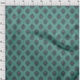 thumbnail image 3 of oneOone Georgette Viscose Fabric Leaves Block Printed Fabric 1 Yard 42 Inch Wide, 3 of 4