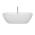 thumbnail image 2 of Juno 71" Freestanding Bathtub in White with Floor Mounted Faucet, Drain and Overflow Trim in Brushed, 2 of 3