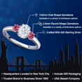 thumbnail image 2 of Gem Stone King 925 Sterling Silver White Moissanite and Pink Tourmaline Engagement Ring for Women | 1.20 Cttw | Oval 7X5MM | Gemstone Birthstone | Size 8, 2 of 7