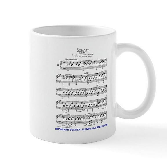 CafePress - Moonlight Sonata Ludwig Beethoven Mugs - 11 oz Ceramic Mug - Novelty Coffee Tea Cup