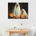 thumbnail image 2 of Nawypu  Vintage Photography Halloween Pumpkin and Ghost Dogs Canvas Wall Art, 24 x 30, Design by Artist Daphne Polselli, 2 of 4