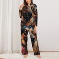 thumbnail image 2 of Balery Colorful Flower German Shepherd Pattern Pajama Sets for Women Long Sleeve 2 Piece Sleepwear Loungewear Sets Soft PJ's with Pockets Long Sleeve Comfy Pj Sets-Medium, 2 of 7