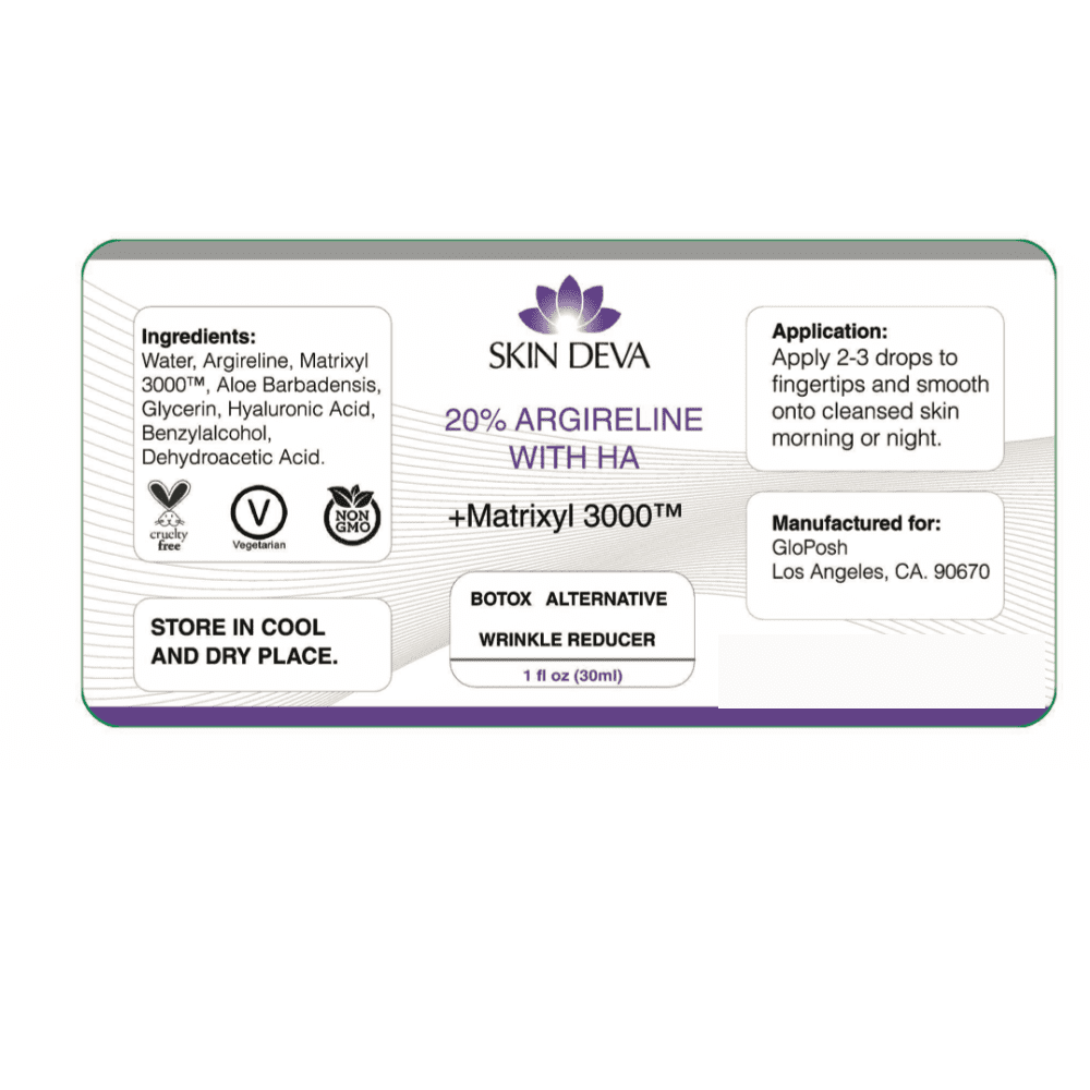 Skin Deva Vitamin C, E, Ferulic Antioxidant Serum + 20% Argireline Serum with Matrixyl 3000 Pure Hyaluronic Acid Serum (PACK OF 2)