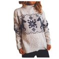 thumbnail image 1 of Pull de Noël pour Femmes Cardigan Chaud Imprimé Col Rond Blouse Tricotée Décontractée Mi-Longue Fermeture Tricotée Mode, 1 of 7