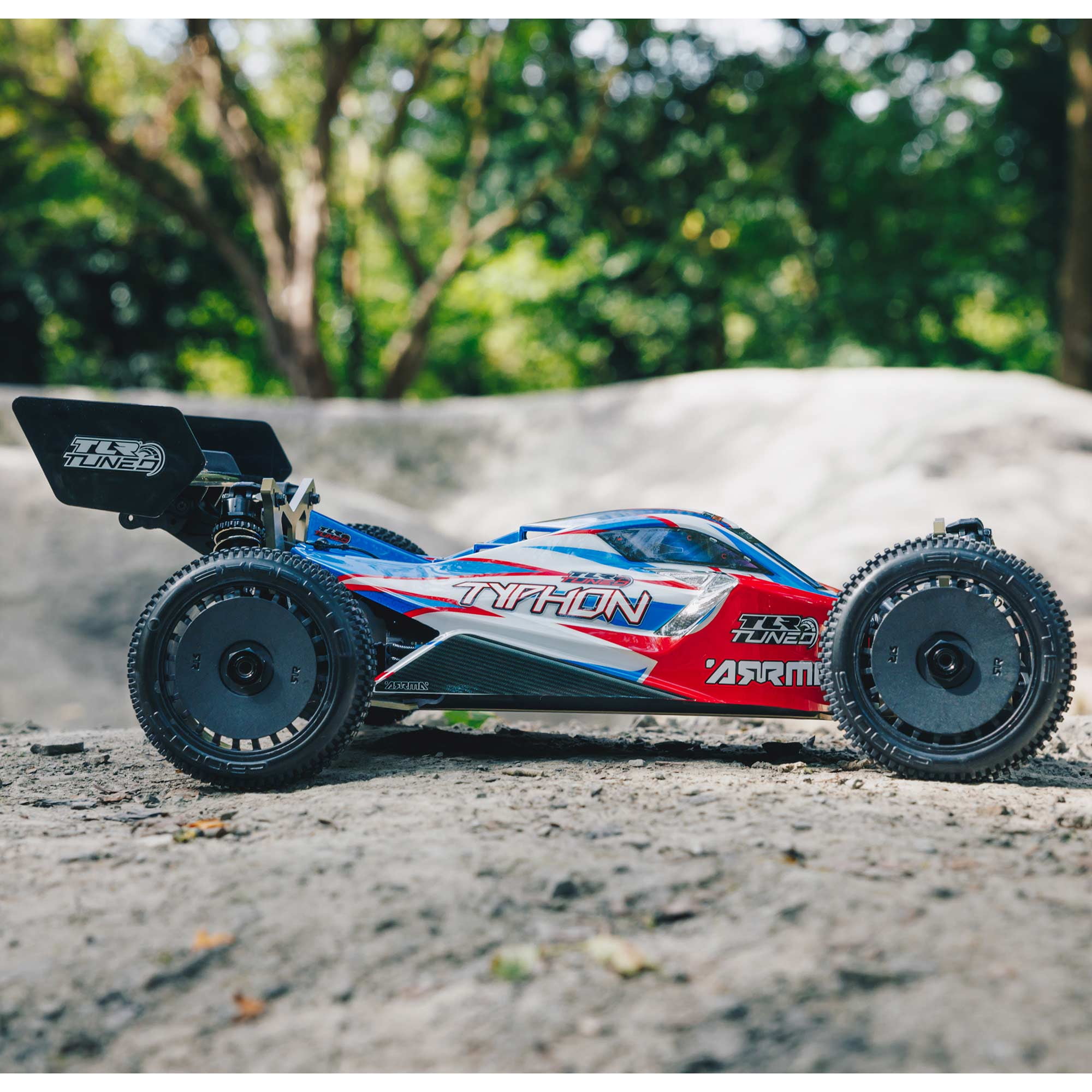 ARRMA RC Car 1/8 TLR Tuned TYPHON 6S 4 Wheel Drive BLX Buggy RTR Battery and Charger Not Included Red/Blue ARA8406 Cars Electric Kit Other Cars Electric Kit Other