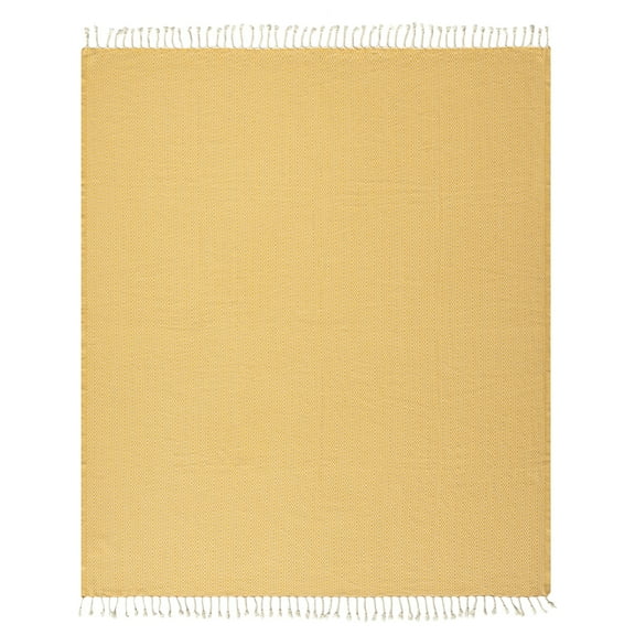 Ox Bay Shashi Mustard Diamond Ultra-Soft Turkish Cotton Throw Blanket, 50" x 60"