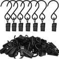 thumbnail image 1 of Stainless Steel S Hooks Curtain Clips, 50 Pack Hanging Party Lights Clips, Hangers Gutter Photo, Art Craft Display, 3 Inch Long, Black, 1 of 6