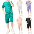 thumbnail image 4 of WOYY Toddler Boys Summer Outfits Casual Short Sleeve T-Shirt Shorts Set, Sizes 4-5T, 4 of 4