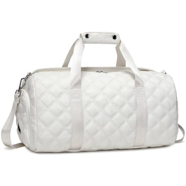 Bolsa de viaje Octsky para gimnasio con compartimentos para zapatos y artículos húmedos, color beige