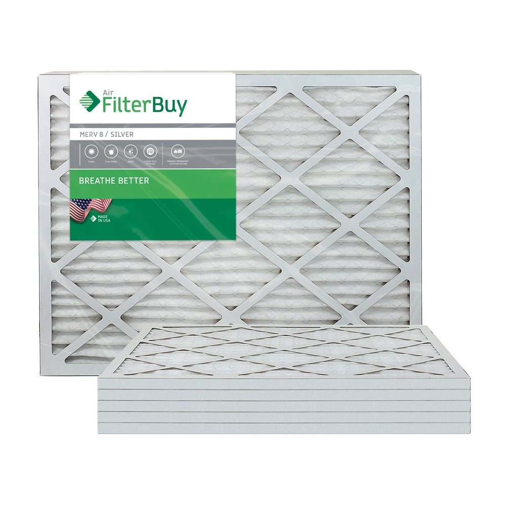 FilterBuy 20x30x1 MERV 8 Pleated AC Furnace Air Filter, (Pack of 6 Filters), 20x30x1 Silver