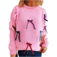 thumbnail image 2 of Uaswgudfs ​Women's Autumn/Winter Oversized Sweater: Bow Decor, Round Neck & Long Sleeve Comfort​, 2 of 5