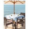 thumbnail image 2 of Outdoor Tablecloth with Umbrella Hole and Zipper, Blue Merry Christmas Square Table Cloth 54x54 Inch Waterproof Tablecloth, Winter Snowflake Xmas Aesthetic Picnic Table Cover for Patio Camping, 2 of 7