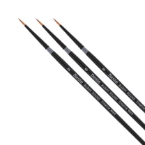 Creative Mark Beste Golden Taklon Bushy Round #0 - 3 Pack Artist Paint Brush, Professional Watercolor Brushes, For Acrylic Painting, Short Handle, Sharp Edges, Hand-Tied & Shaped