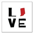 thumbnail image 1 of DistinctInk Custom Bumper Sticker - 8" x 8" Decorative Decal - White Background - Indiana - Love Black & Red, 1 of 2