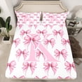thumbnail image 2 of Feelyou Cute Pink Monogrammed Twin Sheet Sets for Child, Kawaii Bow Letter K Twin Fitted Sheet, Dreamy Princess Style Flat Sheet, Lightweight Room Decor, 3 Pieces, 2 of 7