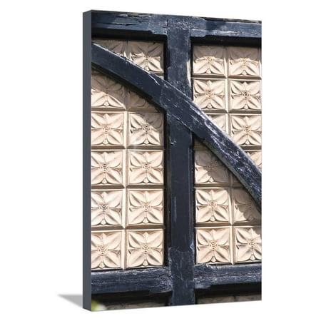 Plaster Patterned Tiles In A Wood Timber Frame On Residential Plaster Patterned Tiles In A Wood