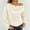White, variant on Juslio Womens Blouse Long Sleeve Shirts Plus Size Solid Color V-Neck Casual Blouses Beige L