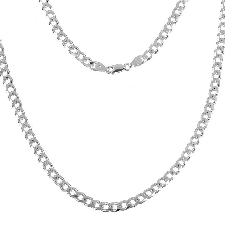 Men's 5.5mm 925 Sterling Silver 30 inch Cuban Curb Link Chain