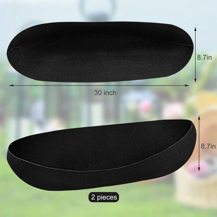 2PCS 30 Inch Window Box Liner Fabric Planter Basket Liner Trough Planter Insert Liner Black Hanging Flower Basket Liners Non-Woven Felt Plant Liner for Planters Fence Garden - Avoid Bird Nesting