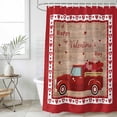 thumbnail image 6 of Valentine's Day Shower Curtain Set - Extra Long 72" x 96" Washable Bathtub Curtain with 12 Hooks, Vintage Love Heart Truck Wooden Valentines Waterproof Fabric Shower Curtains for Bathroom Décor, 6 of 6