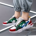 thumbnail image 3 of [Sneakers] Men'S Stylish Color-Blocked Casual Red Skate Shoes with Front Laces, Comfortable And Non-Slip for Everyday Wear And Outdoor Sports Hiking, 3 of 9