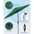 thumbnail image 2 of 9FT Outdoor Patio Umbrella with Double-Layer Vented Canopy, UPF 50+ UV Protection, 8-Rib Steel Frame, Crank & Tilt Mechanism, Detachable Pole, Backyard, Deck, or Poolside, 2 of 7