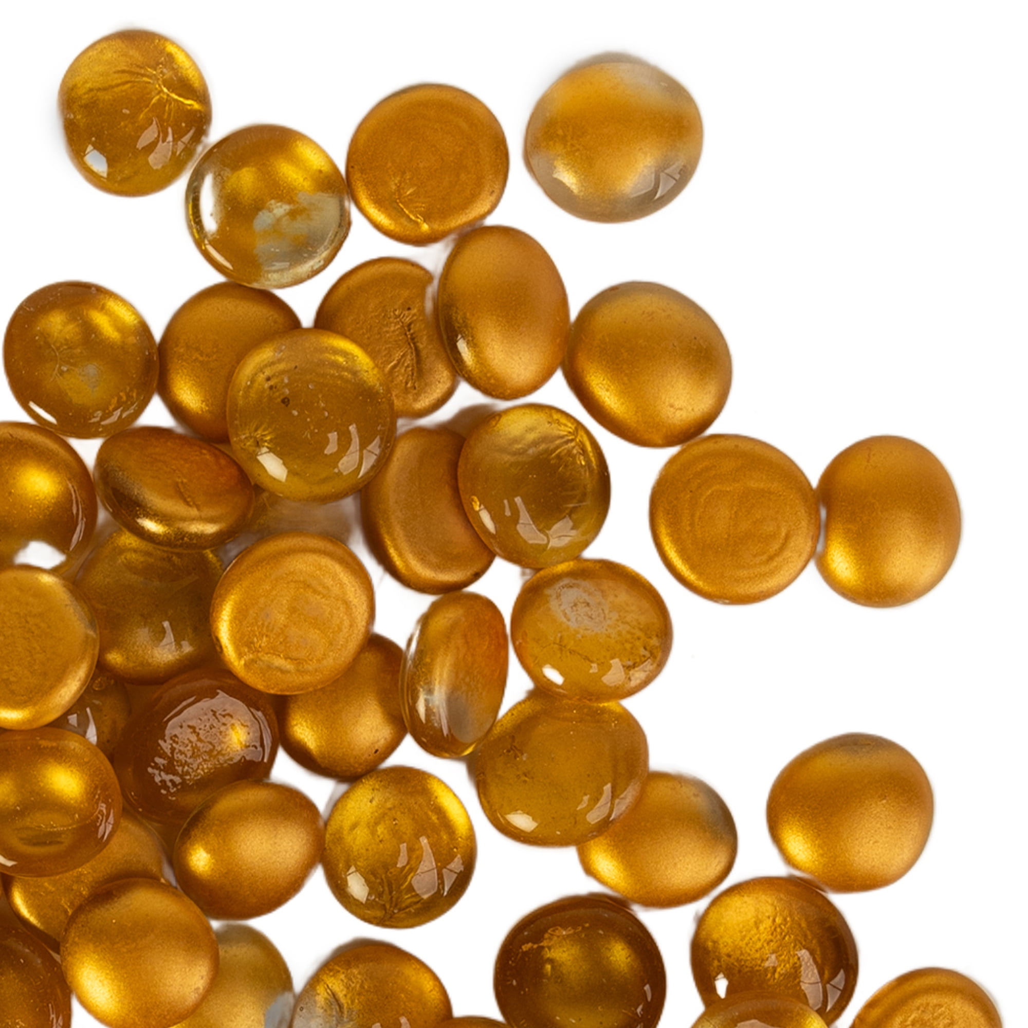 (6 pack) Gold Matte Metal Glass Gems 12 oz.