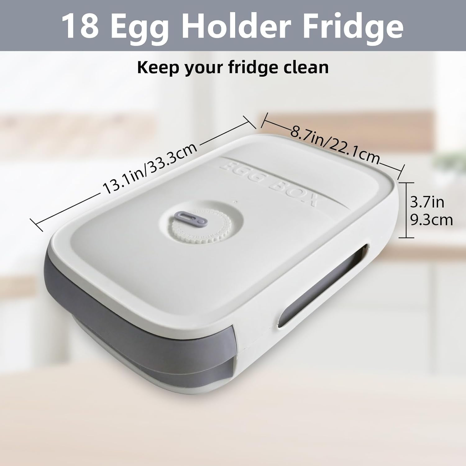 Egg holder for Refrigerator, Egg container for Fridge with Lid, Stackable Refrigerator Organizer Bins, Plastic Egg Storage Organizers for 18 Eggs, Fresh Egg Tray Egg Storage Box for Fridge