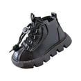 thumbnail image 3 of Eltusu Girls Ankle Boots Lace Up, PU Non-Slip Waterproof School Spring Winter Booties Black Size 9.5 Little Kids, 3 of 7