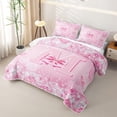 thumbnail image 3 of Erosebridal Pink Girly Bowtie Twin Quilt Set For Kids,3D Letter M Personalized Initial Twin Coverlet Set,2 Pieces, 3 of 7