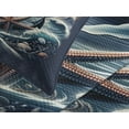 thumbnail image 4 of Ambesonne Nautical Quilted Bedspread Set 3 Pcs, Marine Anchor and Seagull, Queen Size, Indigo and Dark Salmon, 4 of 5