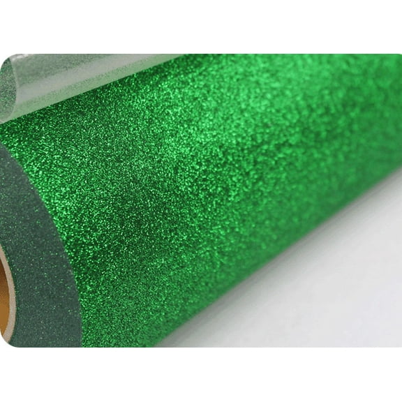 INTBUYING 1yardx19.29inch Width Green Glitter Heat Transfer Vinyl Garment Printing Industry DIY Press Business (002719)